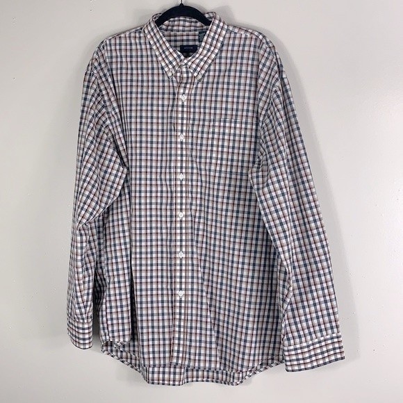 Arrow Long Sleeve Button Up Top Size XXL /T Grey Plaid - Picture 2 of 5